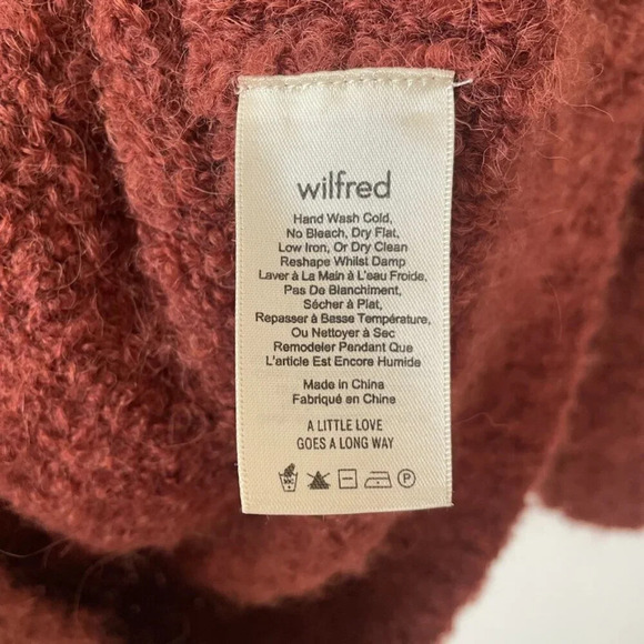 Aritzia Wilfred Karlis Oversized Alpaca Cardigan Sweater Red Brown Size XS - Picture 11 of 12